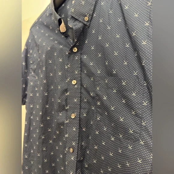 Hickey Freeman Cotton Classic Blue Golf Button Up - Men's Size XL - Picture 2 of 6